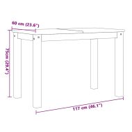 Трапезен комплект от 5 части Panama, Бяла бор масив