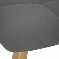 Люлеещ се стол с табуретка за крака, тъмносив, плат