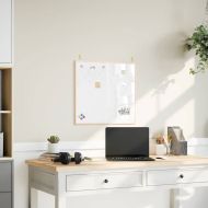 Магнитна бяла дъска с рамка от масивна борова дървесина 60x55 см