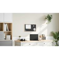 Черна дъска с рамка от масивна борова дървесина, черна, 60x40 см