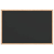 Черна дъска с рамка от масивна борова дървесина, черна, 60x40 см