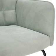 Люлеещ се стол с табуретка, светлосив кадифе