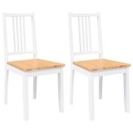 трапезни столове 2 бр. бяла масивна дървесина гума