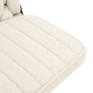 Въртящ се офис стол, кремав, Къдрава вълна, текстил