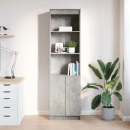 Висок шкаф, Бетонно сиво, 50x35x180 cм инженерно дърво