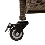 Градинска кутия за съхранение с колела Кафява 110x55x73 cm