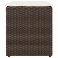 Градински табуретки с възглавници 2 бр. кафяви 40x40x43 см