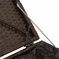 Градински табуретки с възглавници 2 бр. кафяви 40x40x43 см