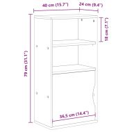 Страничен шкаф ODDA 40x24x79 cm масивна дървесина бор
