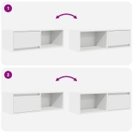 ТВ шкафове, 2 бр, бели, 80x31x25,5 см, инженерно дърво