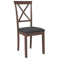 Трапезни столове с възглавници 2бр Кафяв масивна дървесина гума