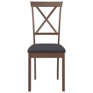 Трапезни столове с възглавници 2бр Кафяв масивна дървесина гума