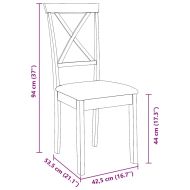 Трапезни столове с възглавници 2бр Кафяв масивна дървесина гума