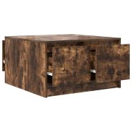 Масичка за кафе с чекмеджета, опушен дъб 70,5x70x40 см