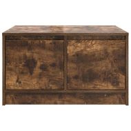 Масичка за кафе с чекмеджета, опушен дъб 70,5x70x40 см