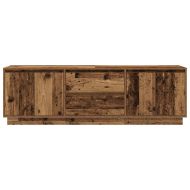 ТВ шкаф с LED осветление, старо дърво, 160,5x41x50 см