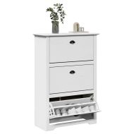 vidaXLL стелаж за обувки "BODO" White 80x35x118 cm