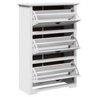 vidaXLL стелаж за обувки "BODO" White 80x35x118 cm