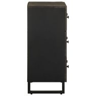 Шкафове 2 бр. черен 60x33x75 cm Масивна дървесина Манго