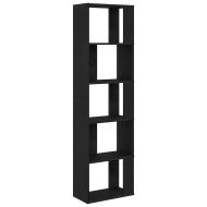 Библиотека/разделител за стая, черна дъб, 45x24x159 см, ПДЧ