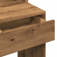 Тоалетка с LED, Дъб артизан, 74,5x40x141 см