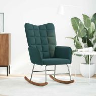 Люлеещ стол, тъмнозелен, кадифе