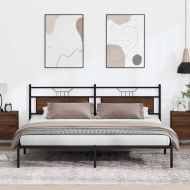 Рамка за легло без матрак Кафяв дъб Инженерна дървесина