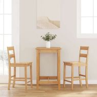 Бар столове 2 бр Естествена масивна дървесина гума