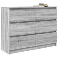 Сайдборд, Сив сонома, 100x35x76 см, инженерно дърво