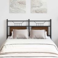 Резервна табла за легло, кафяв дъб, 120 см, инженерно дърво и стомана