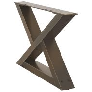 Крака за масичка за кафе, 2 бр., естествена стомана, 60 x (30-31,3) см, стомана