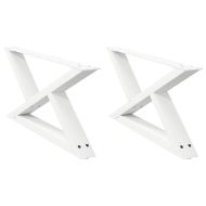 Крака за масичка за кафе, 2 бр., бели, 70 x (30-31,3) см, стомана