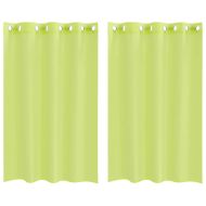 Пердета от воал с втулки, 2 бр, ябълково зелено, 140x175 см