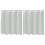 Пердета от воал с втулки, 2 бр, светлосиво, 140x140 см