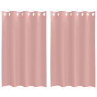 Пердета от воал с втулки, 2 бр, розово, 140x175 см