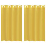 Пердета от воал с втулки, 2 бр, жълто