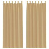 Пердета от воал с прът джобове, 2 бр, пясъчно