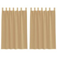 Пердета от воал с прът джобове, 2 бр, пясъчно