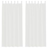 Пердета от воал с прът джобове, 2 бр, бяло