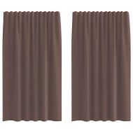 Пердета от воал с горна част, 2 бр, кафяво