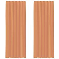 Воалени завеси с примки, 2 бр, tеракота, 140x260 см