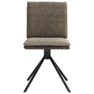 Трапезен стол, тъмносив, изкуствен велур