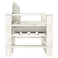 Градински палетен диван с бежови възглавници, дърво