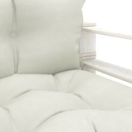 Градински палетен диван с бежови възглавници, дърво