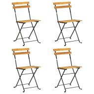 Сгъваеми бистро столове, 4 бр, акация масив