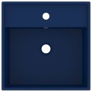 Мивка с преливник лукс квадрат тъмносин мат 41x41 см керамика