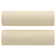 Комплект дивани 3 части с възглавници кремав текстил