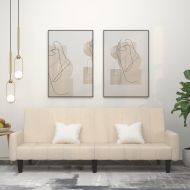 2-местно разтегателно канапе, кремаво, кадифе