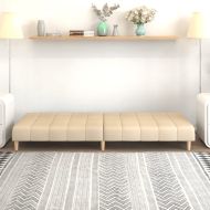 2-местно разтегателно канапе, кремаво, текстил