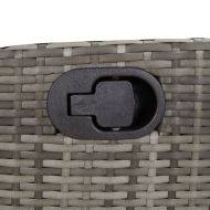 Градински трапезен комплект 3 части с възглавници сив полиратан